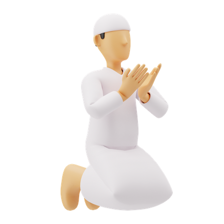 Free Muslimische Männer sitzen und beten  3D Illustration