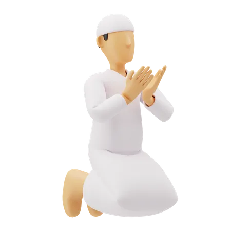 Free Muslimische Männer sitzen und beten  3D Illustration