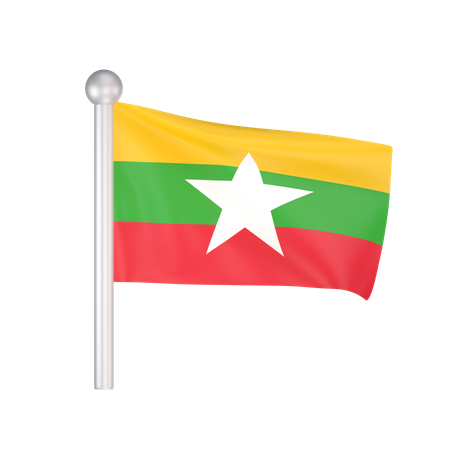 Free Myanmar Flag  3D Icon