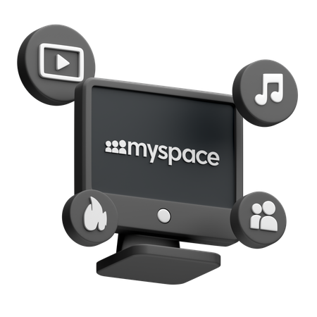 Free Myspace On Desktop Monitor  3D Icon