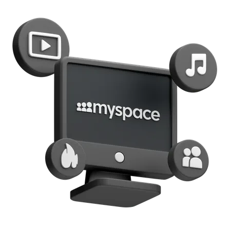 Free Myspace On Desktop Monitor  3D Icon