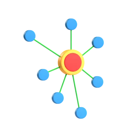 Free Network Chart 3D Icon