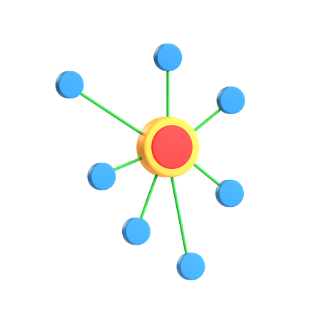 Free Network Chart  3D Icon