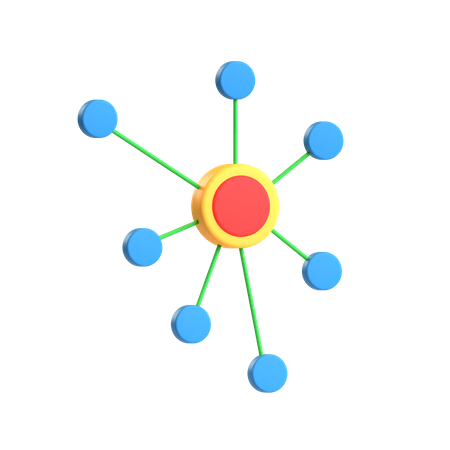 Free Network Chart  3D Icon