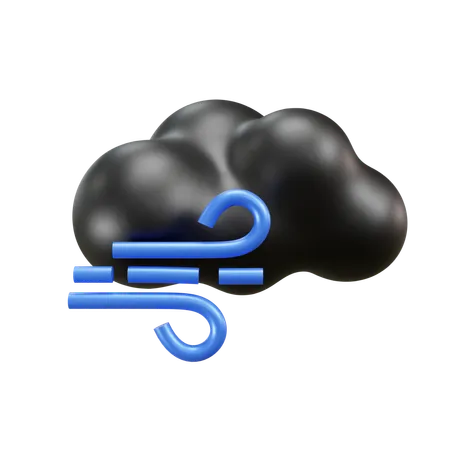Free Night Cloud Windy Weather  3D Icon