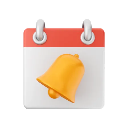 Free Notification Bell Calendar  3D Icon