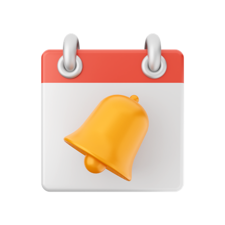 Free Notification Bell Calendar  3D Icon