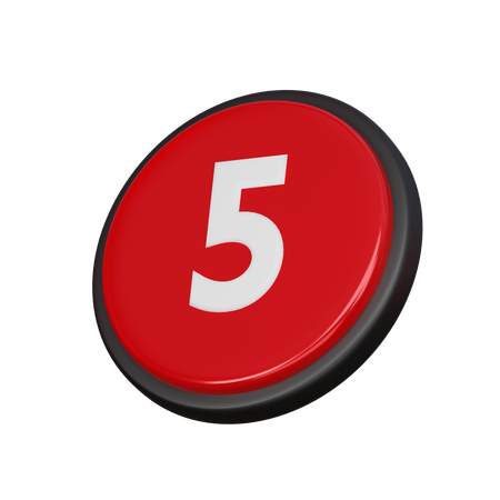 Free Number 05  3D Icon