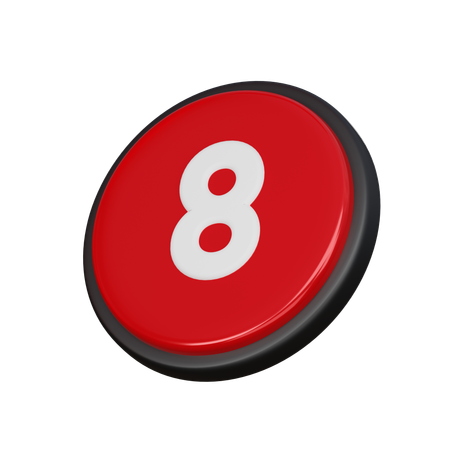 Free Number 08  3D Icon
