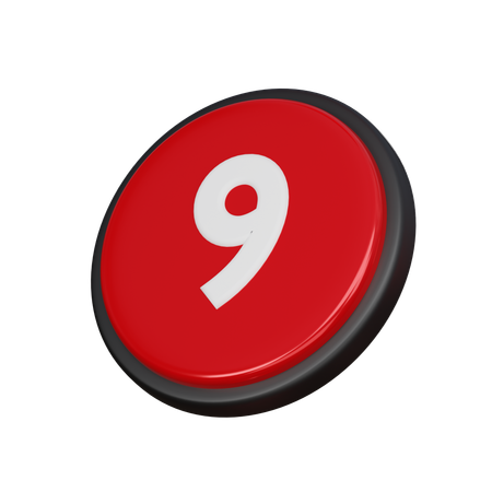 Free Number 09  3D Icon