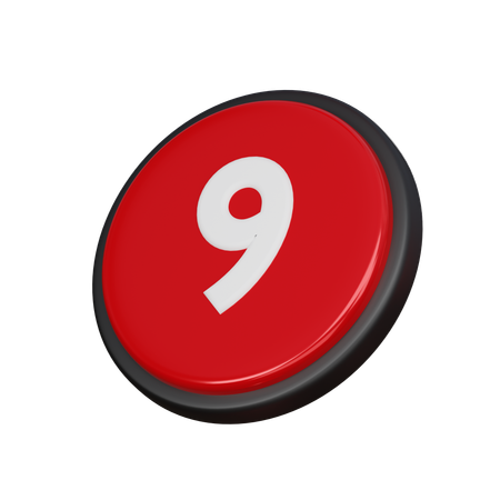 Free Number 09  3D Icon