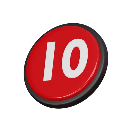 Free Number 10  3D Icon