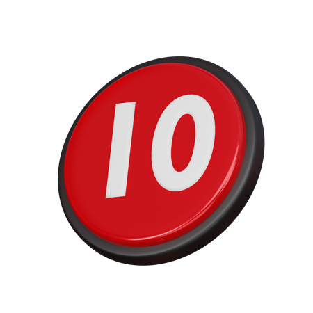 Free Number 10  3D Icon