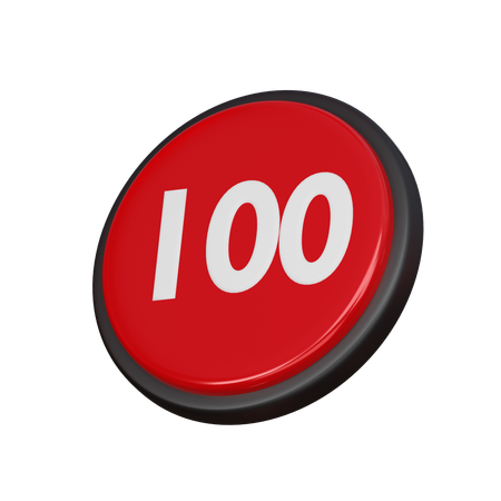 Free Number 100  3D Icon
