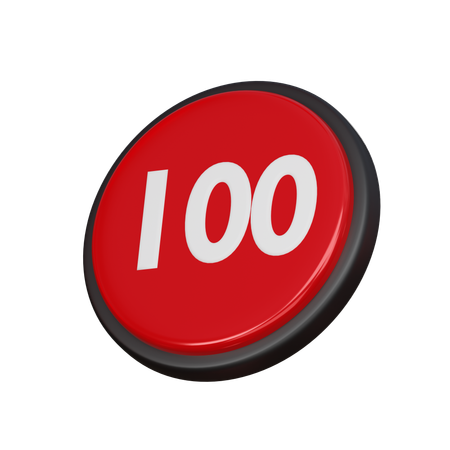 Free Number 100  3D Icon