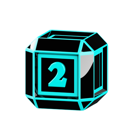 Free Number 2  3D Icon