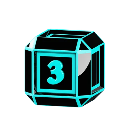 Free Number 3  3D Icon