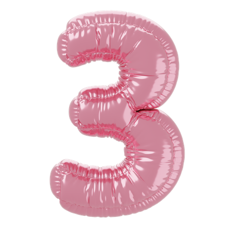 Free Number 3  3D Icon