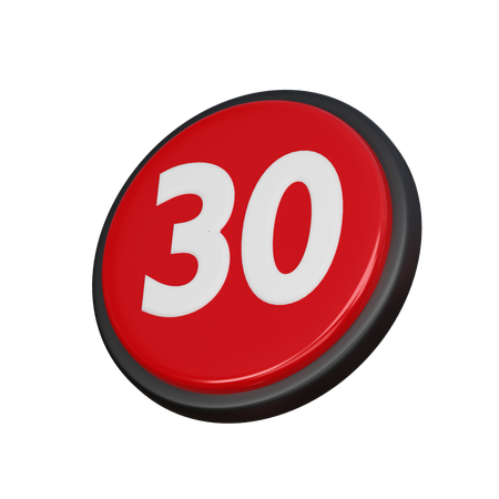 Free Number 30  3D Icon