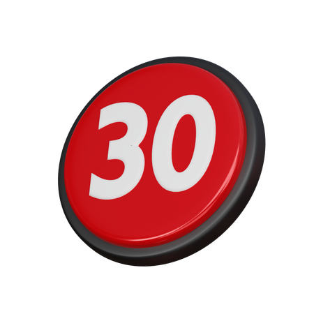Free Number 30  3D Icon
