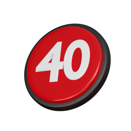 Free Number 40  3D Icon