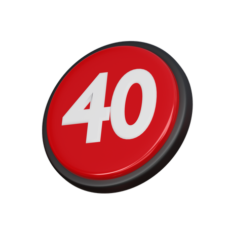 Free Number 40  3D Icon