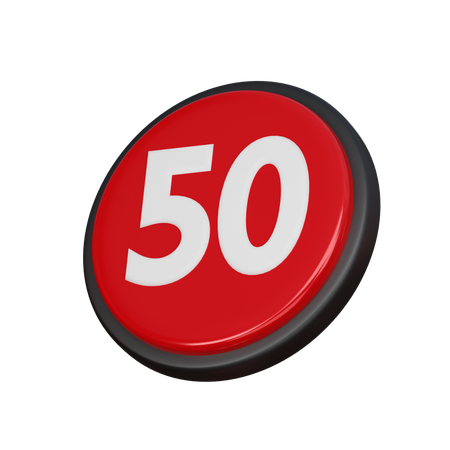 Free Number 50  3D Icon