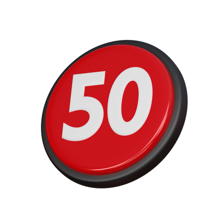Free Number 50  3D Icon
