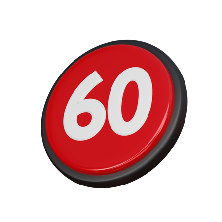 Free Number 60  3D Icon