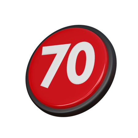 Free Number 70  3D Icon
