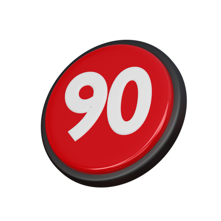 Free Number 90  3D Icon