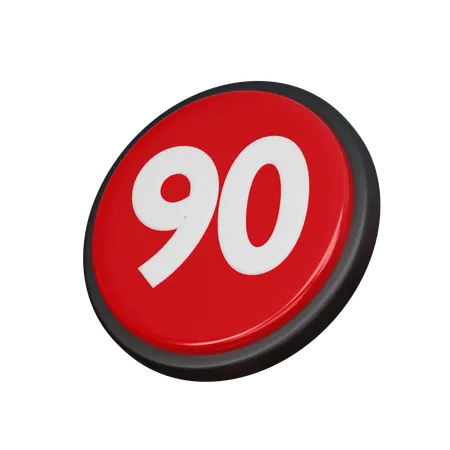 Free Number 90  3D Icon