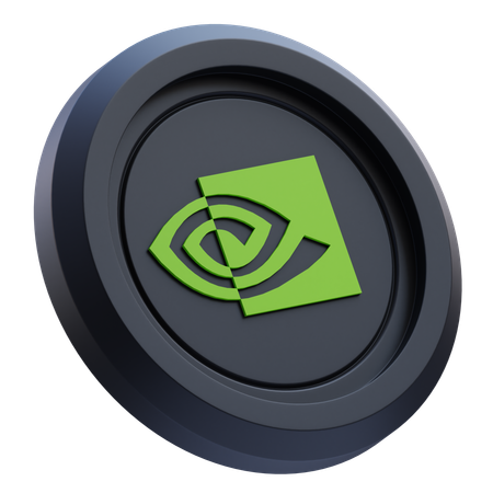 Free Nvidia-Logo auf schwarzer runder Münze  3D Icon