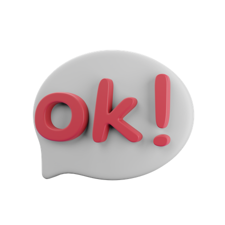 Free OK!  3D Icon