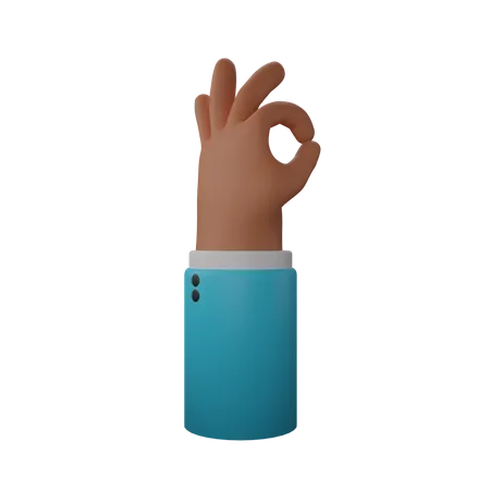 Free Ok gesto com a mão  3D Illustration