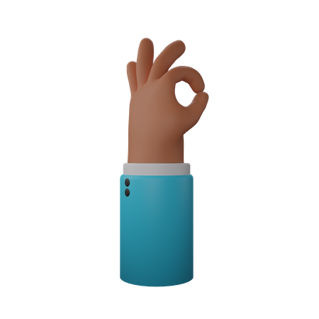 Free Okay hand gesture  3D Illustration