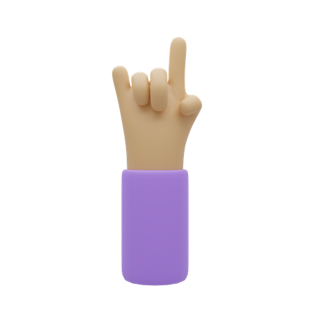 Free One Finger Hand Gesture  3D Illustration