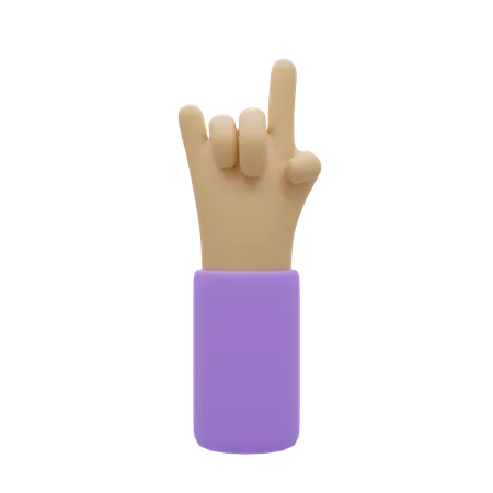 Free One Finger Hand Gesture  3D Illustration