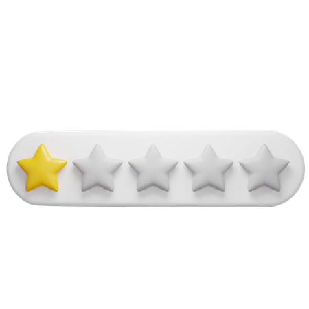 Free One Star Rating  3D Icon
