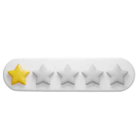 Free One Star Rating  3D Icon