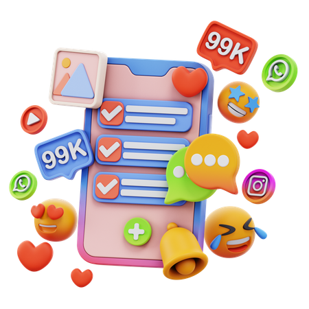 Free Online Social Media  3D Icon