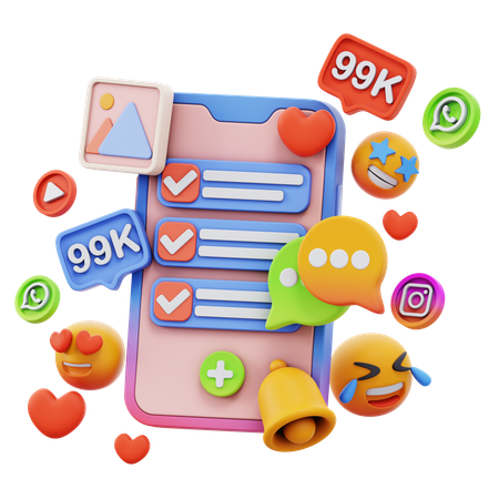 Free Online Social Media  3D Icon
