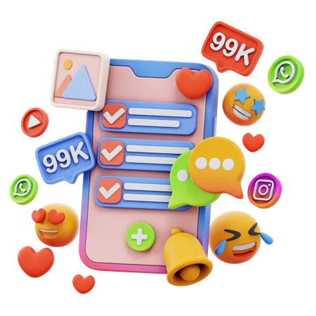 Free Online Social Media  3D Icon