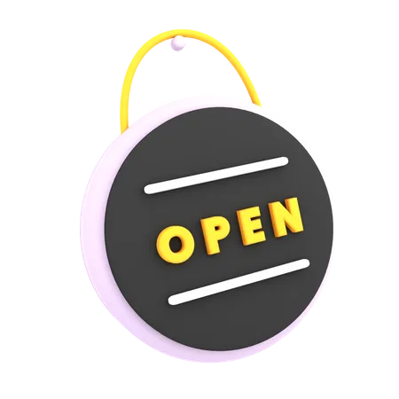 Free 3 D Open Sign On The Window Icon E Commerce Illustration 3D Icon