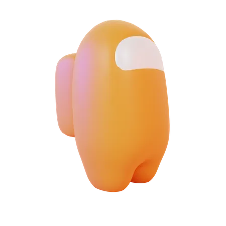 Free Orange Character of among us  3D Illustration