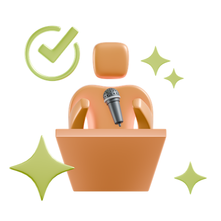 Free 대중 연설에 대한 두려움 극복  3D Icon