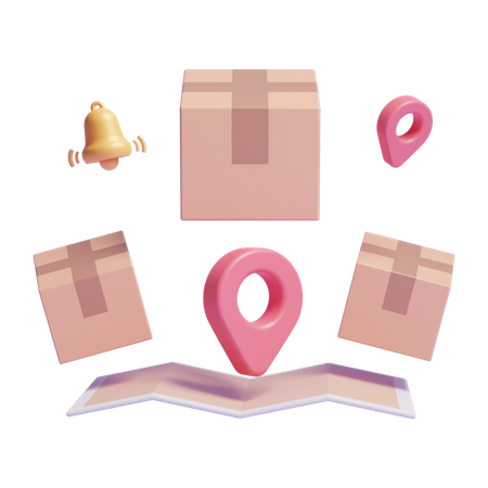 Free Package Location  3D Icon