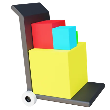 Free Package Trolley  3D Icon
