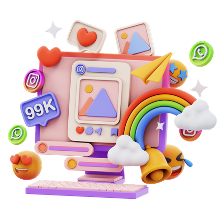 Free Página de fãs nas redes sociais  3D Icon