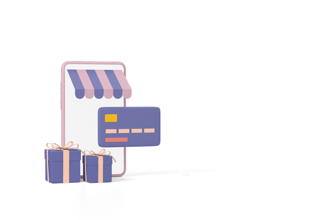 Free Paiement des achats en ligne  3D Icon